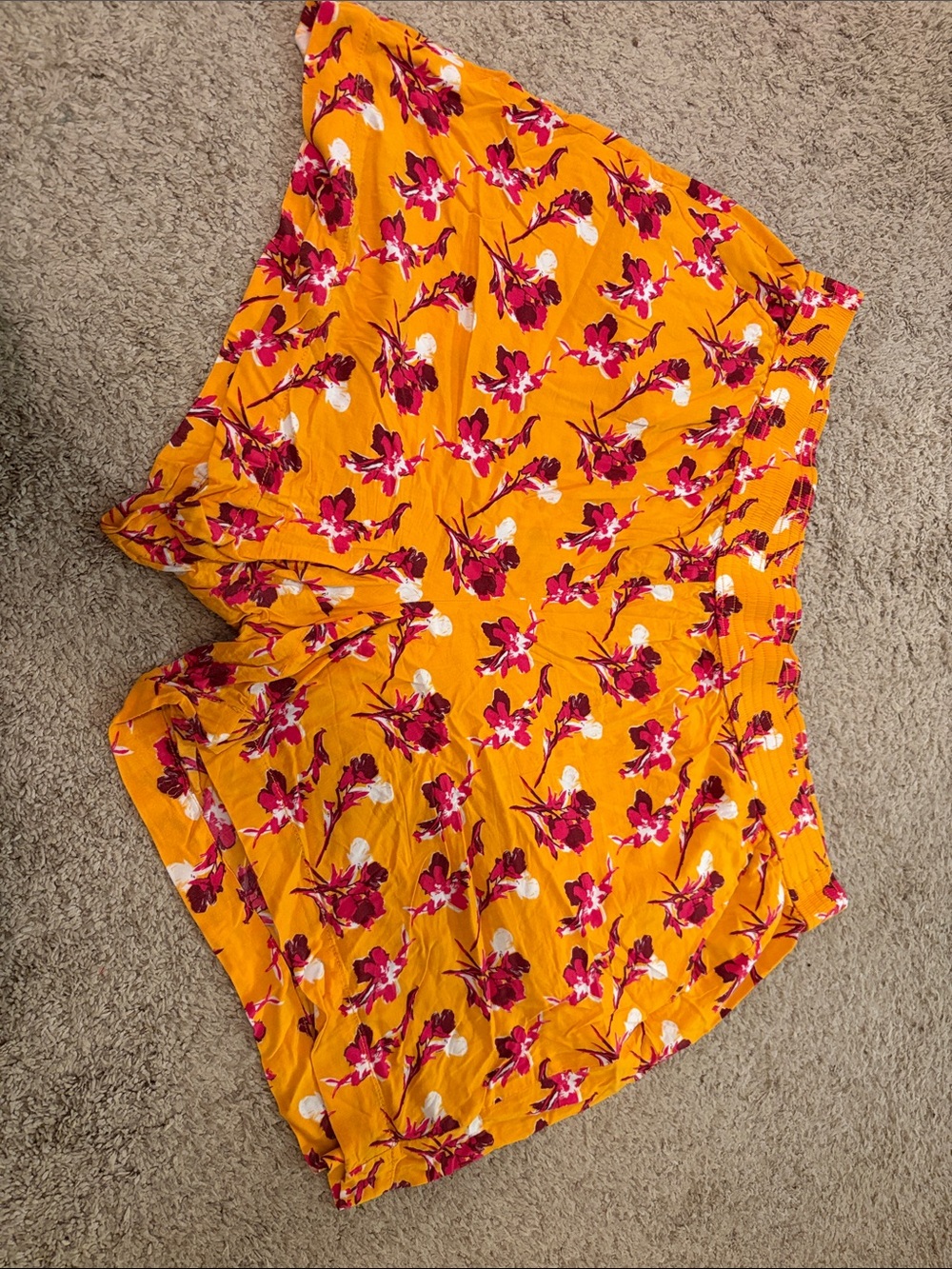 Lane Bryant Orange Floral High-Waist Shorts